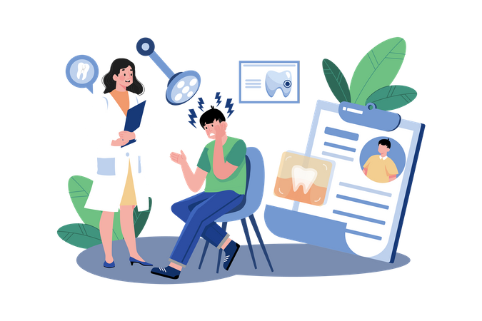 A Dentist Provides Care For Teeth And Gums  일러스트레이션