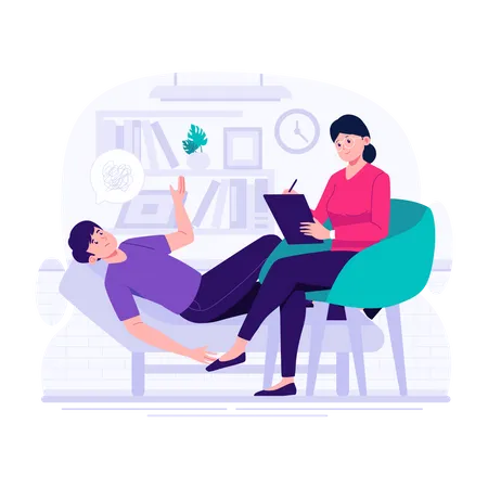 A Doctor Helping Patient With Consultation Flat Illustration Illustration