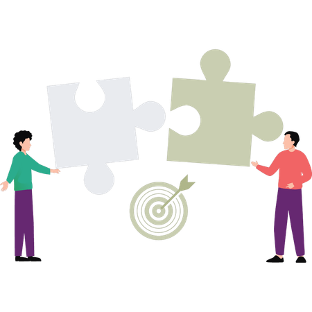 A equipe de negócios está trabalhando duro para resolver desafios  Ilustração