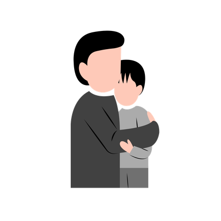 A Father Consoling His Son  イラスト