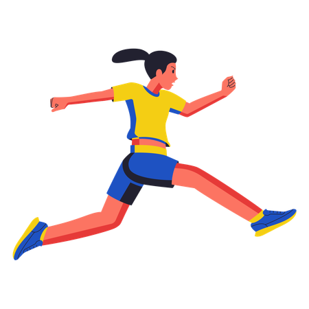 A Female Long Jump Athlete  Illustration