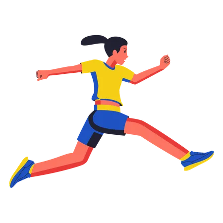 A Female Long Jump Athlete  Illustration