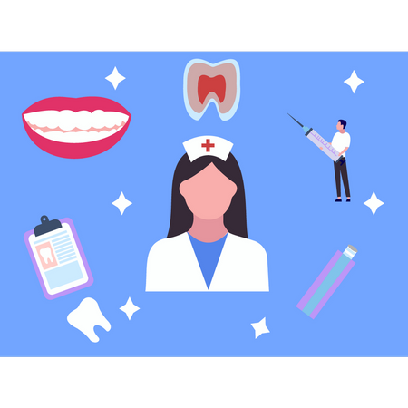 A menina é dentista  Ilustração