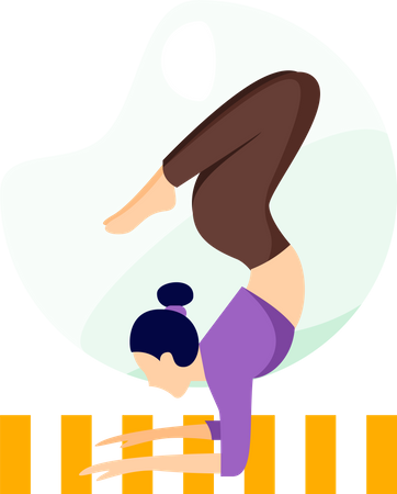 A girl exercise yoga at home  Illustration