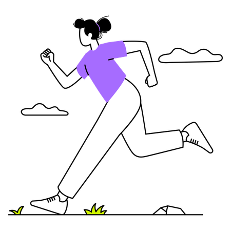 A la mujer le encanta hacer jogging  Ilustración