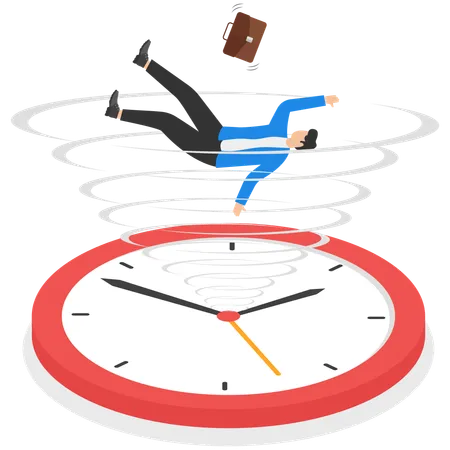 A Man In A Business Suit And A Whirlwind Of Time  Illustration