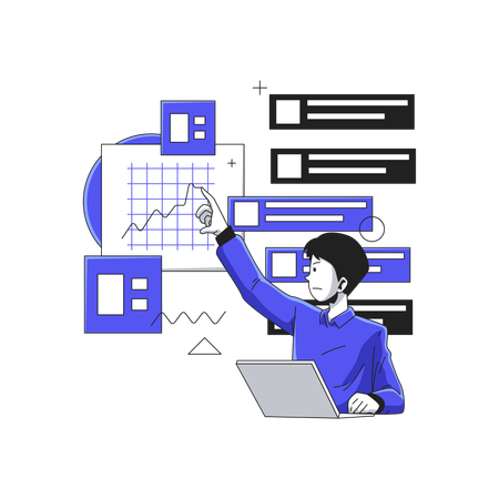 A man is doing market analysis  Illustration