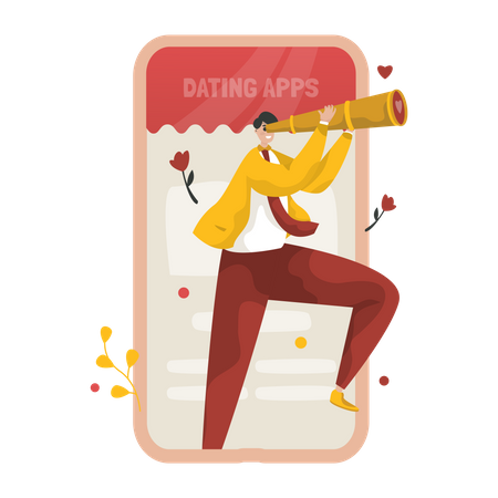 A man looking for love  イラスト