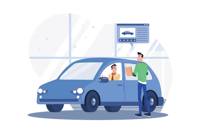 A man renting a car to explore new places  Illustration