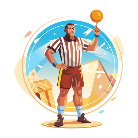 A man spinning ball on his finger  Illustration