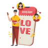 illustrations of dating site app