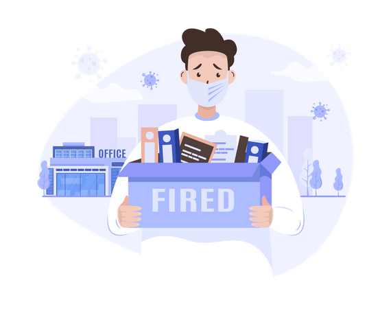 A man was fired from his job Illustration