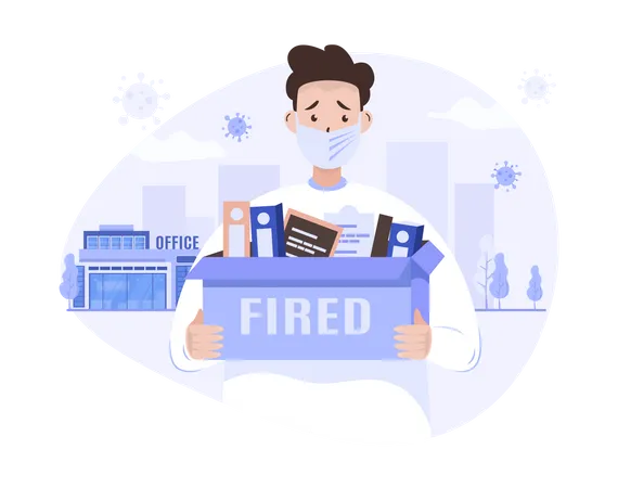A man was fired from his job Illustration