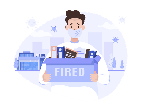 A man was fired from his job  Illustration