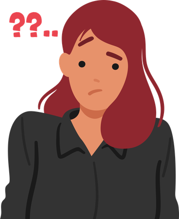 A menina está confusa  Ilustração