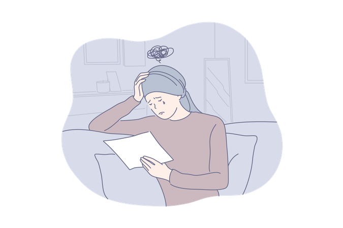 A menina está em depressão  Ilustração