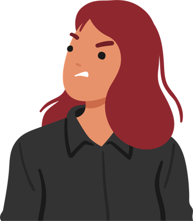 A menina está irritada  Ilustração
