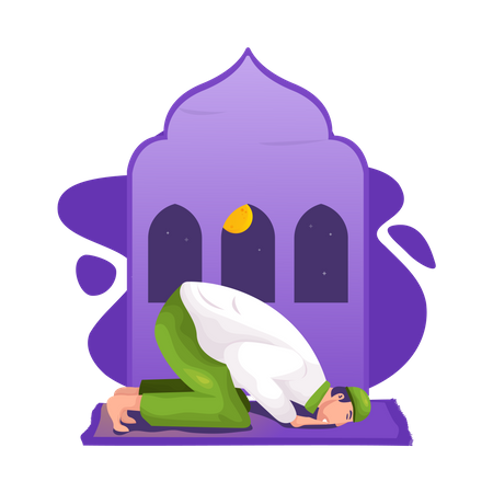 A Muslim in praying Illustration