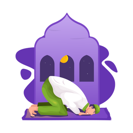 A Muslim in praying  Illustration