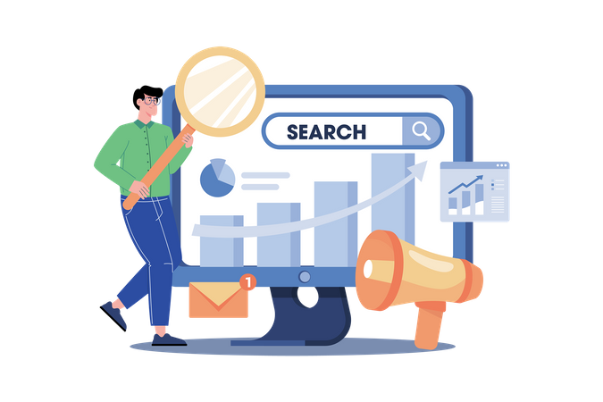 A Search Engine Marketer Manages Ad Campaigns  Illustration