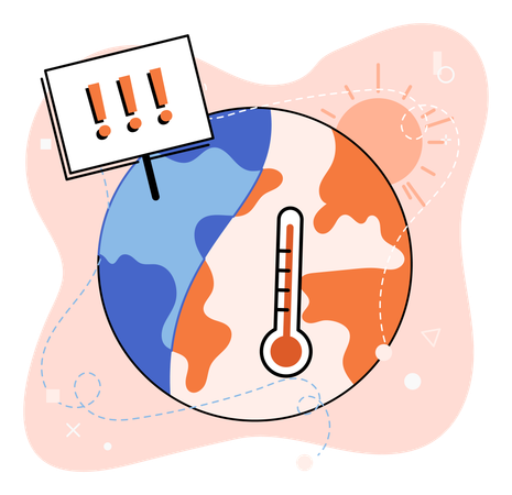 A Terra sofre com as mudanças climáticas  Ilustração