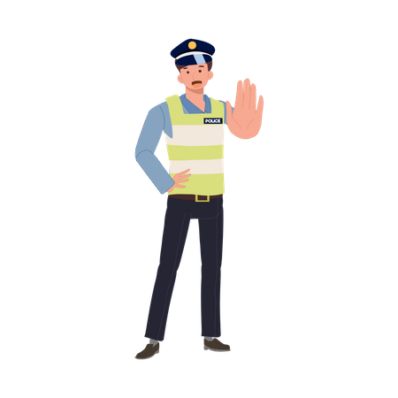 A traffic police gesturing hand as stop  Illustration