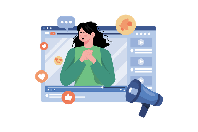 A Video Marketer Uses Video To Reach Audiences  일러스트레이션