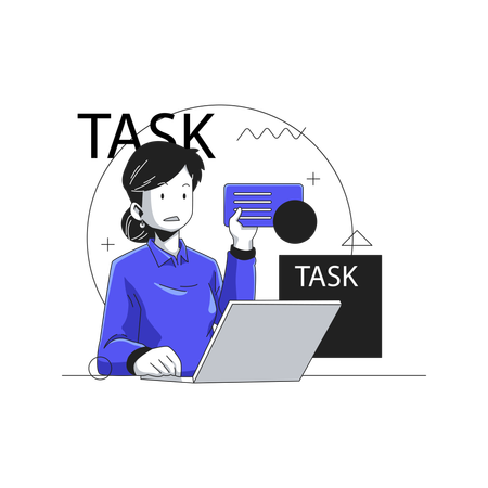 A woman doing work management  Illustration