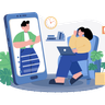 illustrations for making a video call