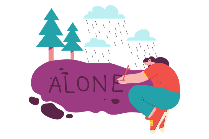 A Woman Who Carves Her Loneliness  イラスト