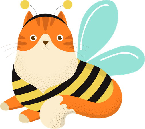 Chat abeille  Illustration