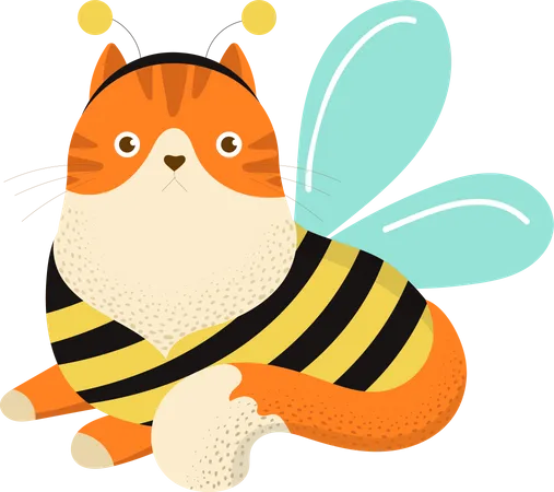 Chat abeille  Illustration