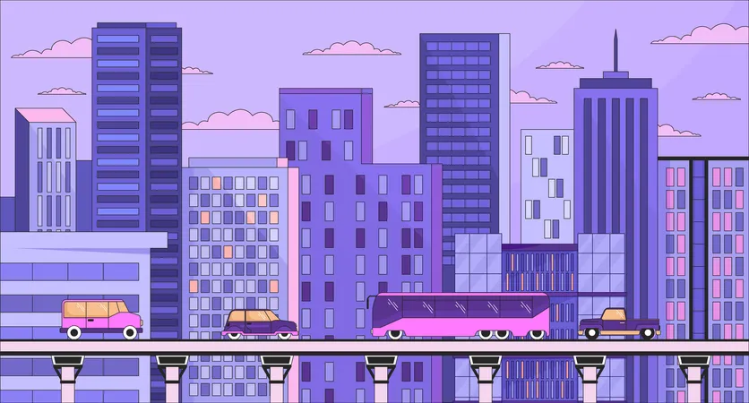 Abendmetropole  Illustration