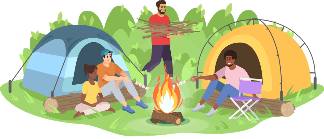 Abenteuer-Campingausflug  Illustration