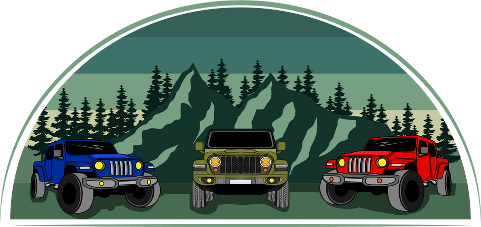 Abenteuer-Jeep  Illustration