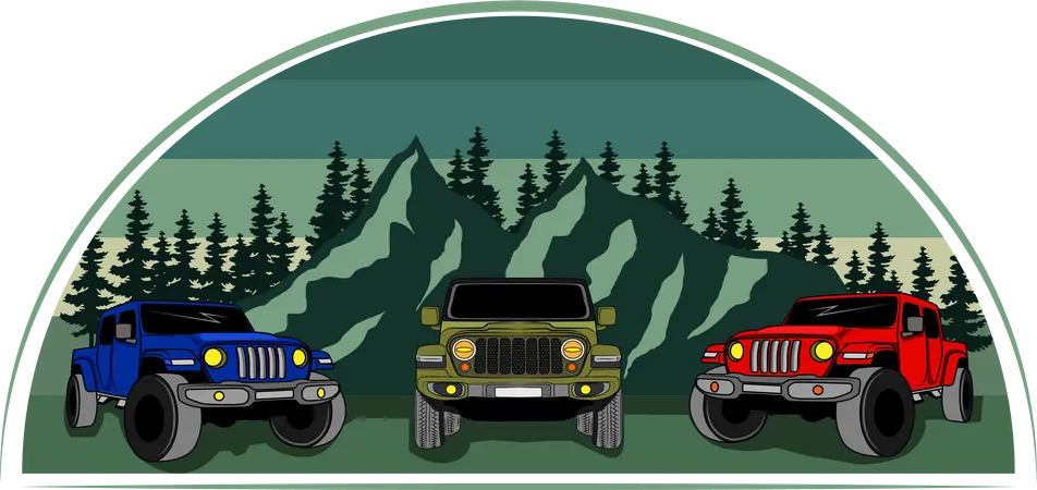 Abenteuer-Jeep  Illustration