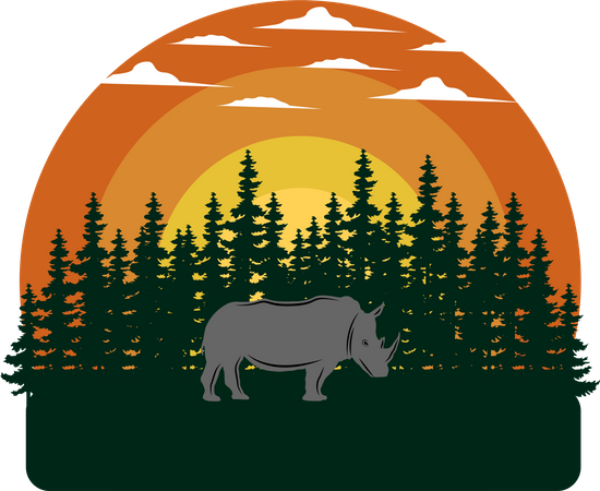 Abenteuer Nashorn  Illustration