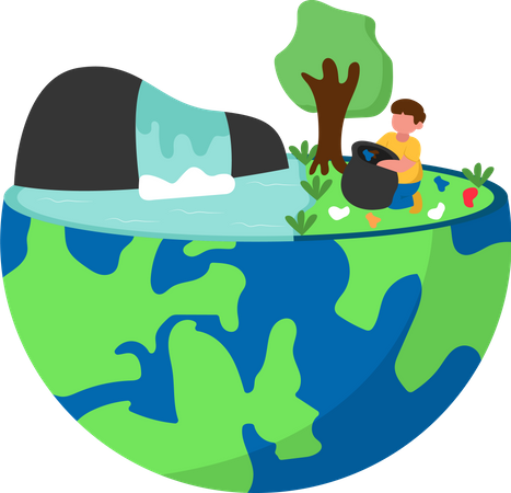 Abfallmanagement  Illustration