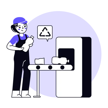 Abfallrecyclingmaschine  Illustration