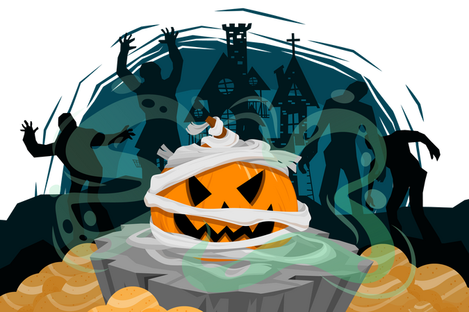 Abóbora de Halloween  Ilustração