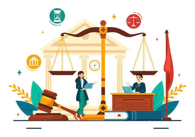 Abogados en cout por la justicia  Ilustración