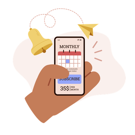 Abonnement mensuel à un produit ou à une application  Illustration