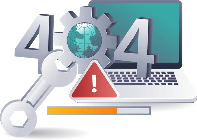 Abordar los errores 404 en los sistemas tecnológicos informáticos  Ilustración