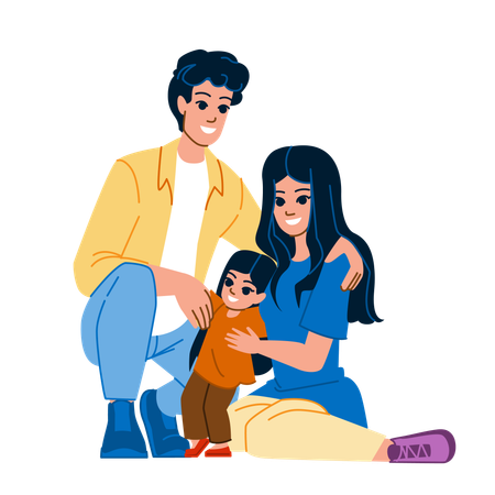 Abraço familiar  Ilustração