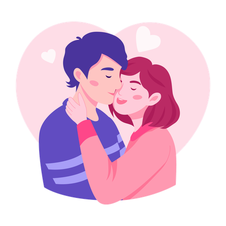 Abrazo de pareja  Ilustración