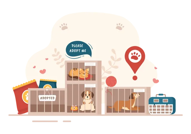 Abrigo de animais  Ilustração