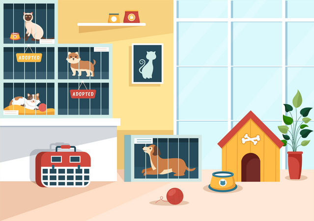 Abrigo de animais  Ilustração