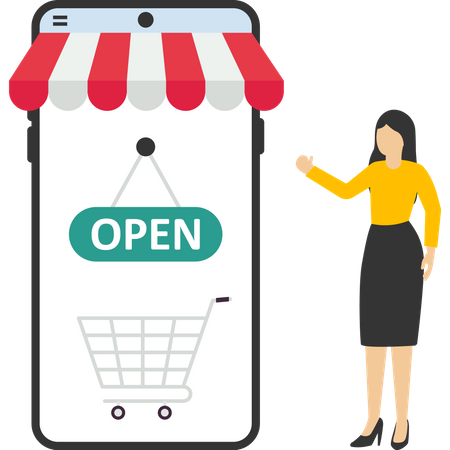Abrir tienda en línea  Illustration