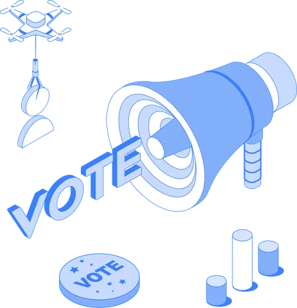 Abstimmungsankündigung und Wahlkampf  Illustration