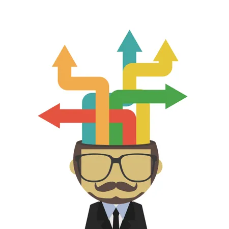 Abstract Business Man With Arrow, Business Concept  Illustration